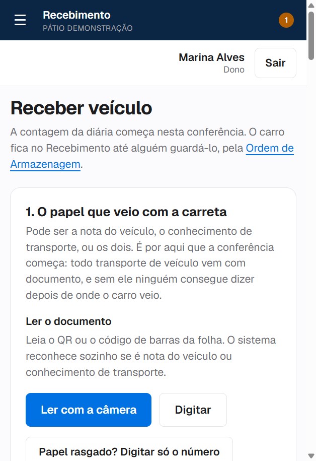 Recebimento no celular.